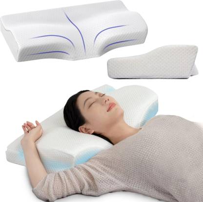 GADDA CO Memory Foam Butterfly Orthopaedic Pillow Memory Foam Solid Sleeping Pillow Pack of 1