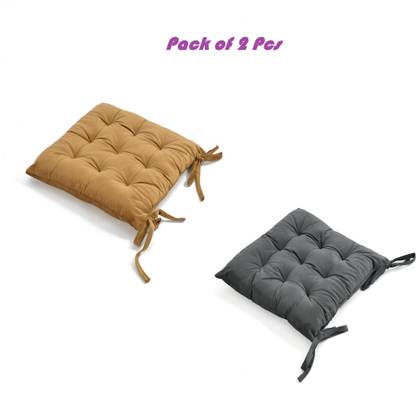 A CUBE LUXURY SOLUTIONS Polyester Fibre Solid Chair Pad Pack of 2