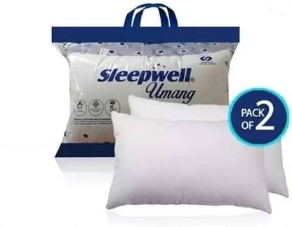 Sleepwell Umang Pillow Set || Comfort And Support Pillow Microfibre Solid Sleeping Pillow Pack of 2  (White)
