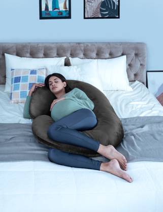 Wakefit C-Shape Microfibre Solid Pregnancy Pillow Pack of 1