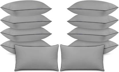 GIGLICK Exclusive Grey Soft Fluffy Hollow Fibre Pillow Ideal Bed Pillow for Better Sleep Microfibre Solid Sleeping Pillow Pack of 10
