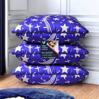 VILLAGERS Cotton Sleeping Pillow Pack of 3 Solid LUXURY