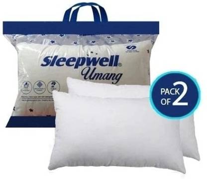 Sleepwell Pillow Set | Comfort And Support Pillow Microfibre Solid Sleeping Pillow Pack of 2  (White)