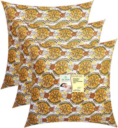 ACTOS Microfibre Cushion Pack of 3 Floral Round