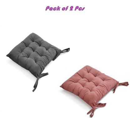 A CUBE LUXURY SOLUTIONS Polyester Fibre Solid Chair Pad Pack of 2