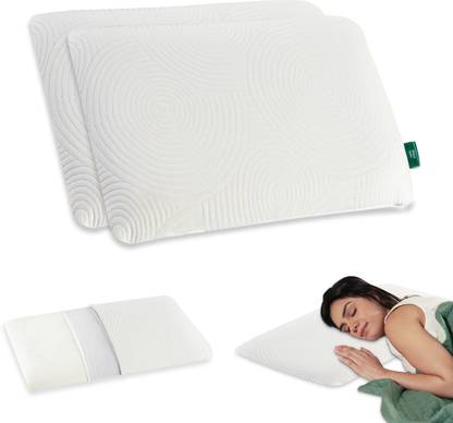 The White Willow King Size Neck and Back Pain Relief Memory Foam Solid Sleeping Pillow Pack of 2