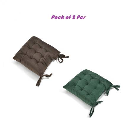 A CUBE LUXURY SOLUTIONS Polyester Fibre Solid Chair Pad Pack of 2
