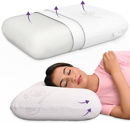 MY ARMOR Orthopedic Memory Foam Pillow, King Extra Thick- 23.5"x 15.5"x 5.5"(With Cover)- Memory Foam Solid Orthopaedic Pillow Pack of 1