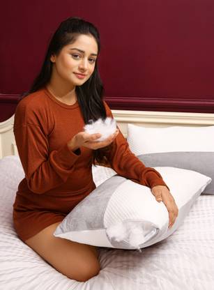 BETTER SLEEP furnishing Polyester Fibre Sleeping Pillow Pack of 1 Solid, Geometric Height Adjustable 15D Conjugated Virgin Fiber Sleeping Pillow with Zip