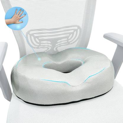 Sleepsia Donut Pillow – Tailbone Pain and Piles Relief Cushion for Office Chairs Memory Foam Solid Orthopaedic Pillow Pack of 1