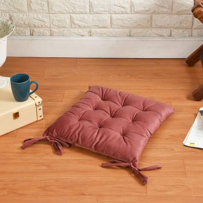 A CUBE LUXURY SOLUTIONS Polyester Fibre Solid Chair Pad Pack of 1