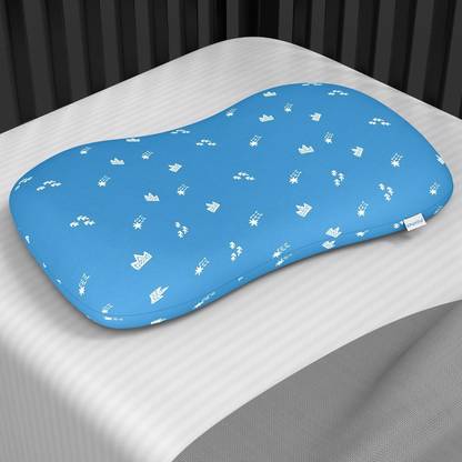 Cherilo Contour Shaped Memory Foam Soft Bed Baby Pillow for Kids for Extra Neck Support Memory Foam Geometric Baby Pillow Pack of 1