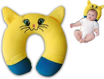 Omsurajiya Cotton Baby Pillow Pack of 1 Smiley Baby Neck Pillow