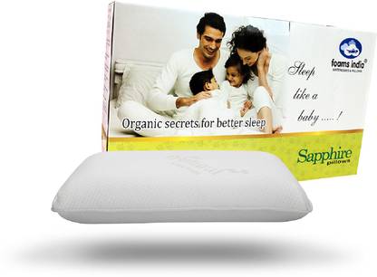 Foams India 100 % Natural Latex Foam Pillow Latex Solid Sleeping Pillow Pack of 1