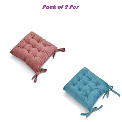 A CUBE LUXURY SOLUTIONS Polyester Fibre Solid Chair Pad Pack of 2