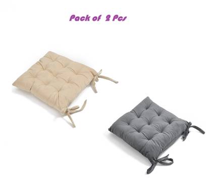 A CUBE LUXURY SOLUTIONS Polyester Fibre Solid Chair Pad Pack of 2