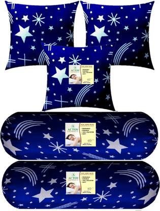 ACTOS Microfibre Bolster Pack of 5 Nature 3 Cushion And 2 Bolster