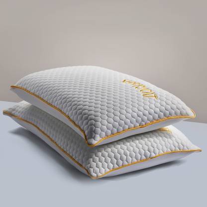 SleepyCat Bamboo Fabric King Size (28x18 inches) Memory Foam Solid Orthopaedic Pillow Pack of 2