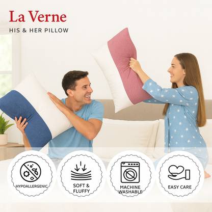LA VERNE Microfibre Sleeping Pillow Pack of 2 Solid QUILTED