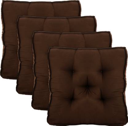 KUBER INDUSTRIES Microfibre Solid Chair Pad Pack of 4