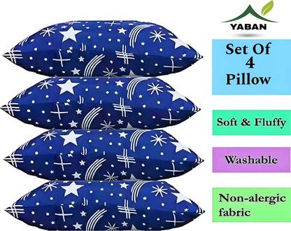 YABAN Polyester Fibre Sleeping Pillow Pack of 4 Abstract ULTRA SOFT LUXURY