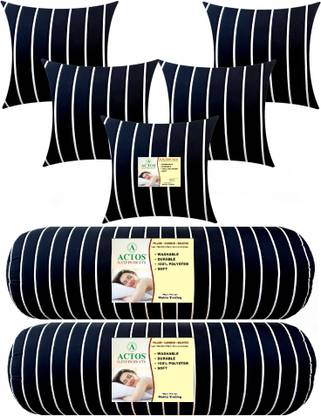 एक्टोस 5 Cushion And 2 Bolster माइक्रोफाइबर जियोमेट्रिक बोल्स्टर 7 का पैक