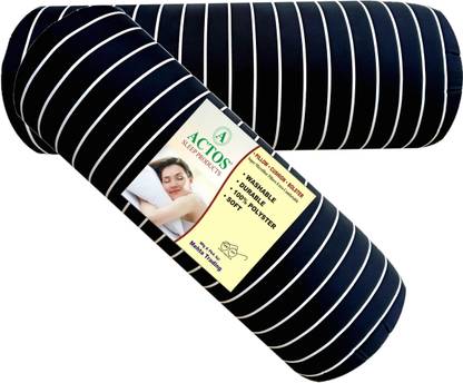 ACTOS Microfibre Bolster Pack of 2 Stripes Round