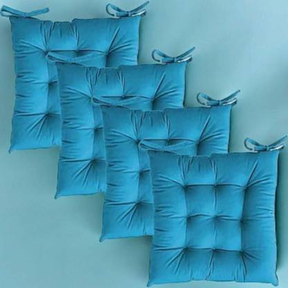 VinSa 18*4 Microfibre Solid Chair Pad Pack of 4