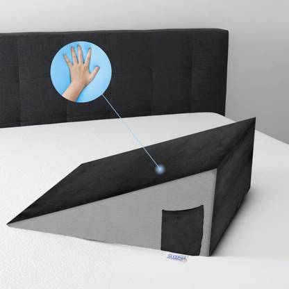 Sleepsia Bed Wedge Pillow for Sleeping, Back & Neck Pain Relief, Leg Elevator - Gel Solid Orthopaedic Pillow Pack of 1