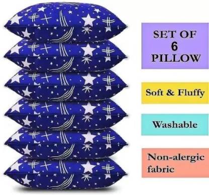 SANJU BROTHER Microfibre Abstract Sleeping Pillow Pack of 6