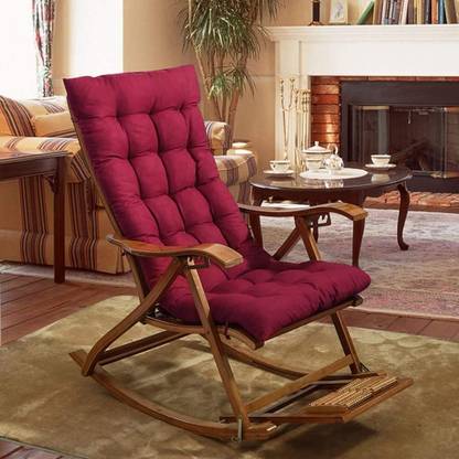 Soo Jaoo Cotton Chair Pad Pack of 1 Solid Long chair pad