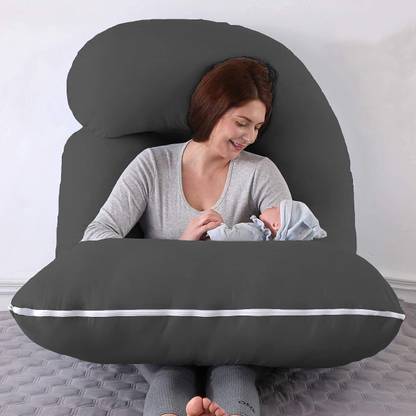 JoJo ultra soft j shaped Polyester Fibre Solid Pregnancy Pillow Pack of 1