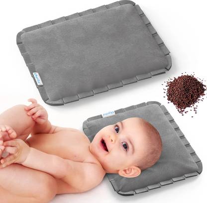 Cherilo Mustard Seeds Baby Pillow Pack of 1 Solid Mustard Pillow for Baby, Newborn Flat Head Prevention, Natural Rai Seed Filling,
