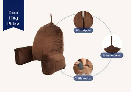 Dormyo Luxury Reading Pillow Bed backrest with Arms Microfibre Abstract Cushion Pack of 1
