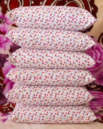 ERANC Cotton Solid Sleeping Pillow Pack of 6
