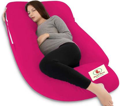 Mom's Moon Microfibre Pregnancy Pillow Pack of 1 Solid Premium Multipurpose Microfiber Solid With 100% Cotton Cover And Zippered cover
