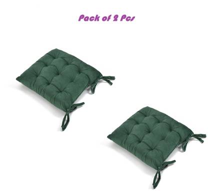 A CUBE LUXURY SOLUTIONS Polyester Fibre Solid Chair Pad Pack of 2