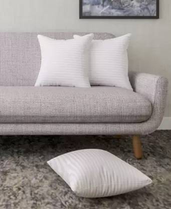 VLYSIUM PERFECT SLEEPER Polyester Fibre Cushion Pack of 3 Stripes cushion 20x20 inch cushion fillers for sofa pillow (50x50 cm)
