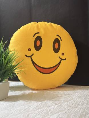 Lefo EMOJI Cotton Smiley Cushion Pack of 1