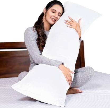 MY ARMOR Microfiber Full Body Long Sleeping Pillow | Premium Velvet Outer Cover with Zip Microfibre Solid Body Pillow Pack of 1