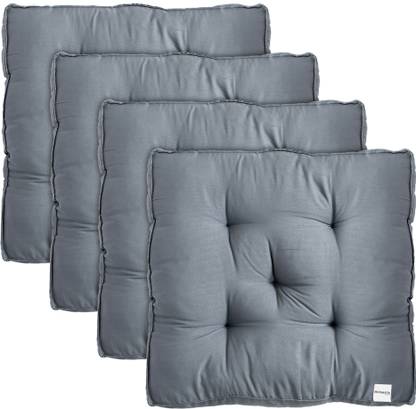 HOMESTIC by Kuber Industries Microfibre Solid Chair Pad Pack of 4