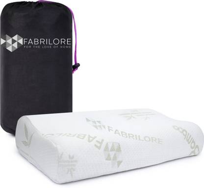 Fabrilore Contour - Standard Size - (21 x 13.75 Inches) Bamboo Fabric Memory Foam Solid Orthopaedic Pillow Pack of 1