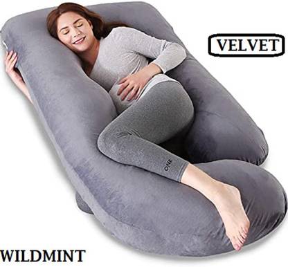 WILD MINT J Shape Polyester Fibre Solid Pregnancy Pillow Pack of 1