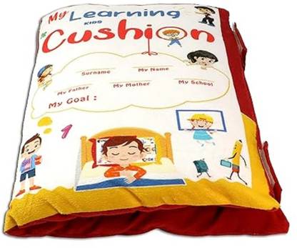 JD ENTERPEISE Baby Learning Printed Velvet Pillow/Cushion/Toys/Soft Toys/Toddler Pillow Cotton Animals, Birds, Fruits, Nature Cushion Pack of 1