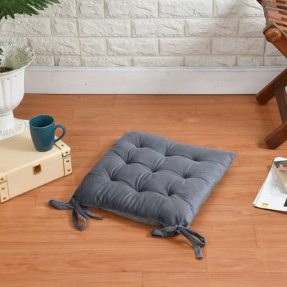 A CUBE LUXURY SOLUTIONS Polyester Fibre Solid Chair Pad Pack of 1