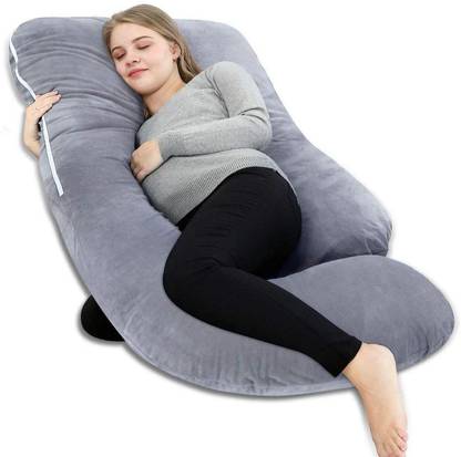 OZLY ultra soft j shaped pillow Microfibre, Polyester Fibre Solid Pregnancy Pillow Pack of 1