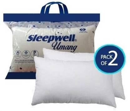Sleepwell Microfibre Sleeping Pillow Pack of 2 Solid Comfort And Support Pillow// White Pillow Set