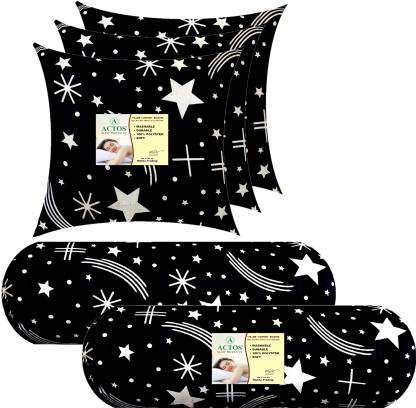 ACTOS Microfibre Bolster Pack of 5 Geometric 3 Cushion And 2