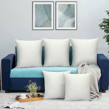 spinewell PACK OF 5 LUXURY SOFA CUSHION SET 16x16 PREMIUM FIBRE Polyester Fibre Solid Pregnancy Pillow Pack of 5