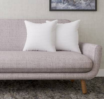 VLYSIUM Microfibre, Polyester Fibre Cushion Pack of 2 Stripes 24x24 inch big size cushion for sofa pillow set of 2 (60 cm*60 cm)